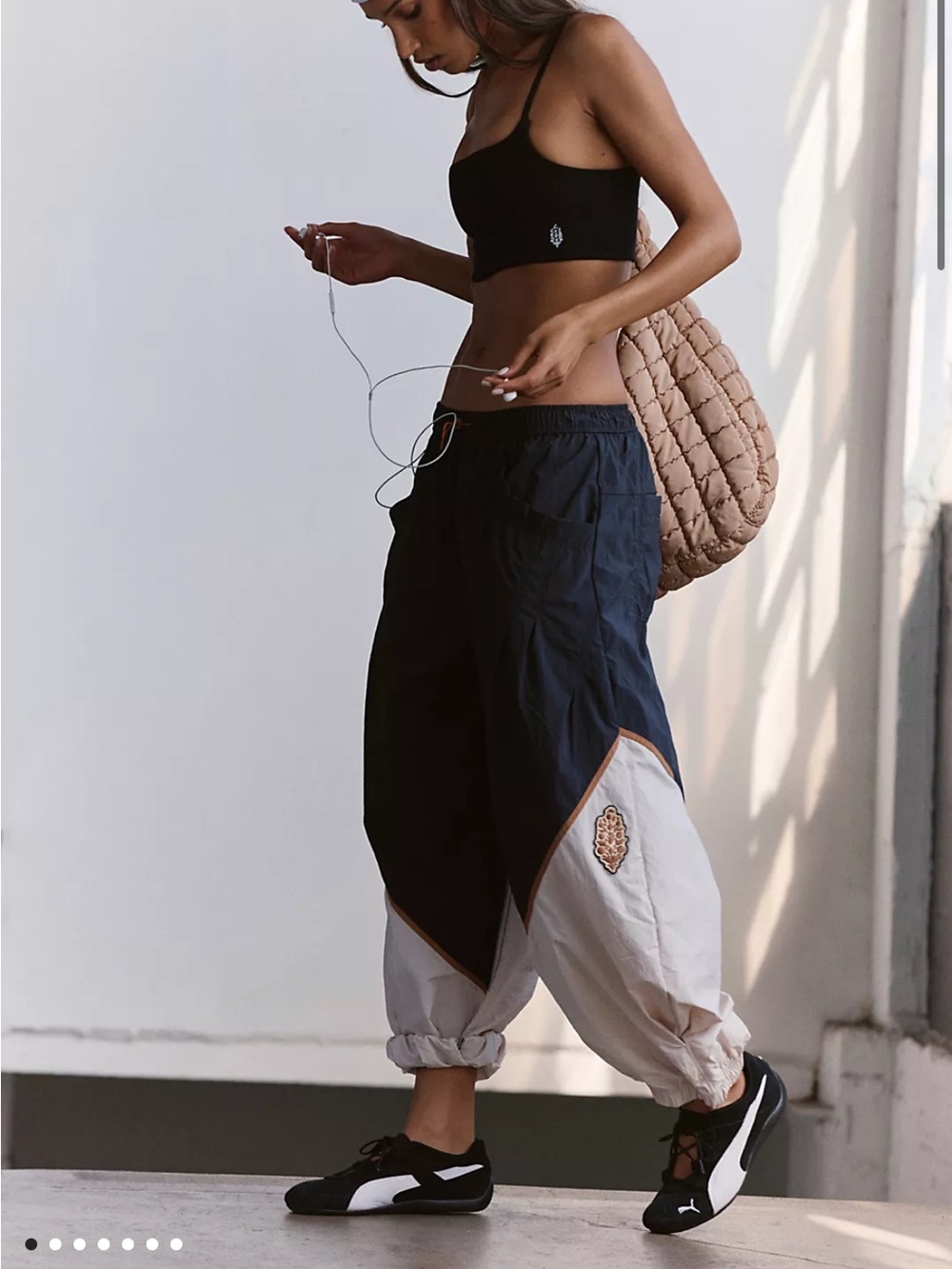 free people movement free flow pants in black combo - size large